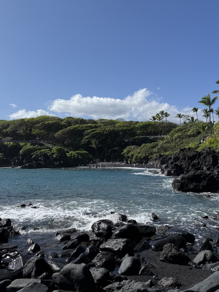 Hana coastline at golden hour
